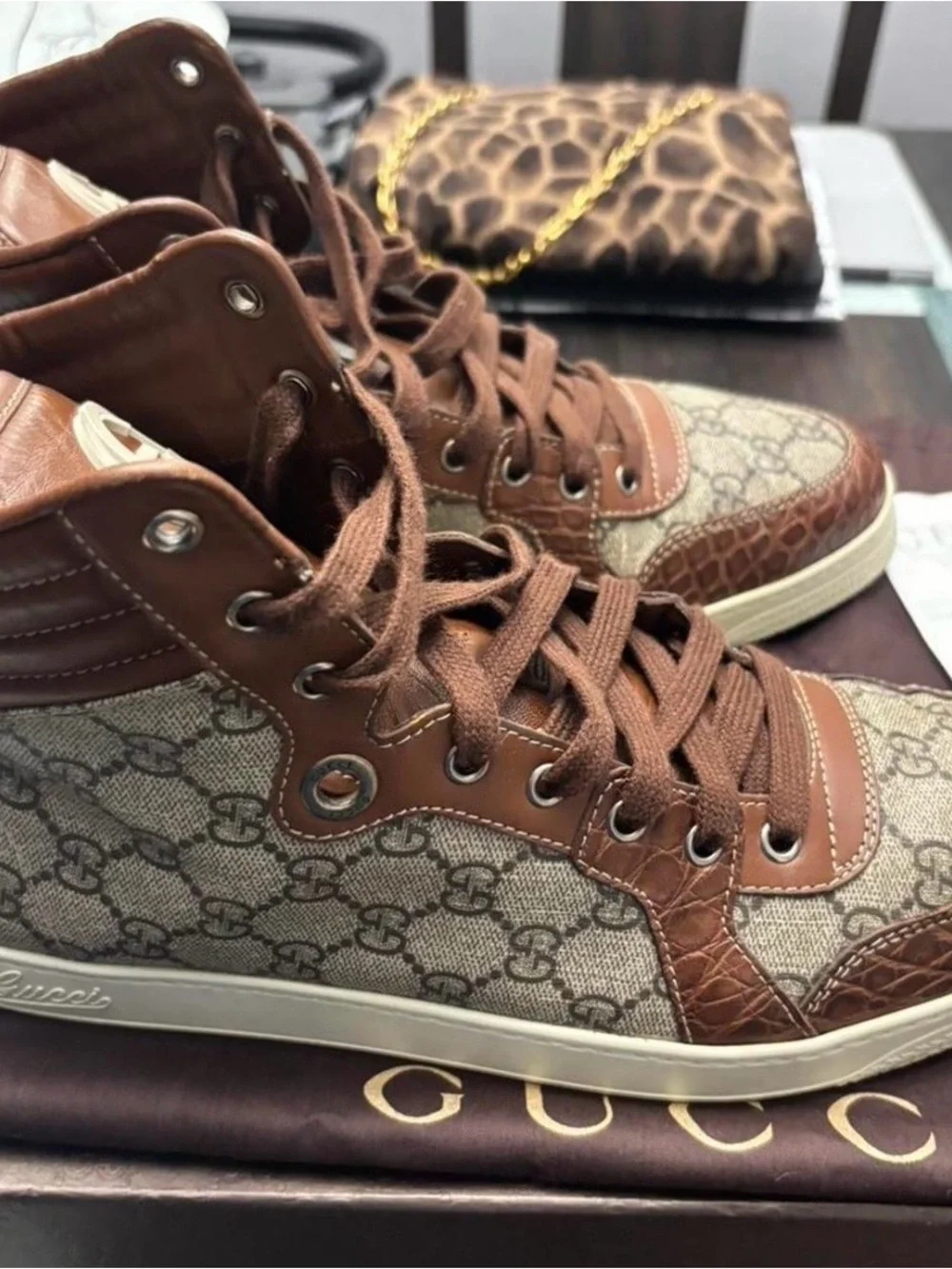 Gucci Brown sneakers authentic  worn once